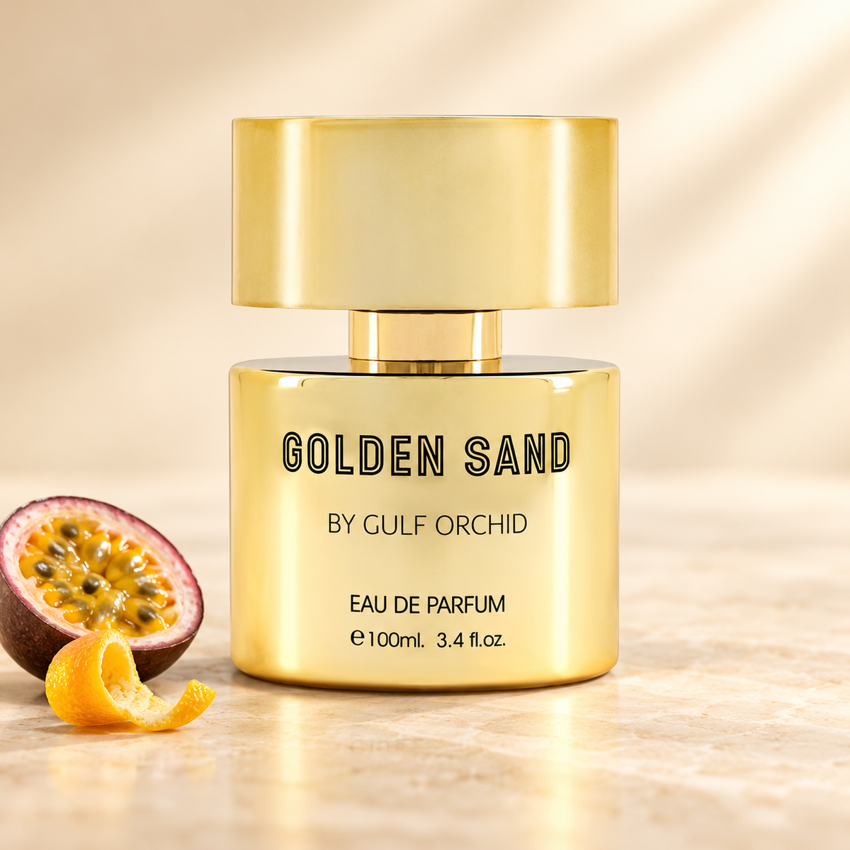 Gulf Orchid Golden Sand – 100-ml-Originalflakon mit Passionsfrucht und Zitrus-Dekoration
