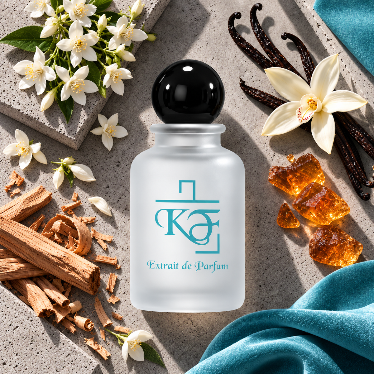Kiphy No. 99 Urban Fresh 2 mit Jasmin, Vanille, Amber und Sandelholz auf Beton mit Tiffany-Tuch