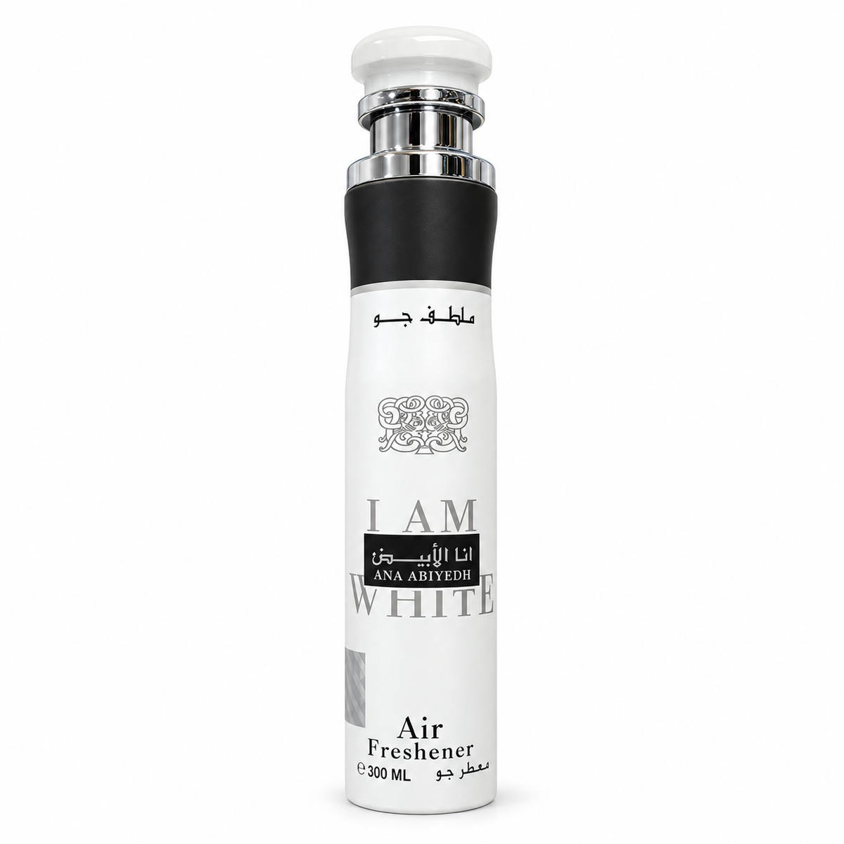 Lattafa Ana Abiyedh White Raumspray 300 ml auf weißem Hintergrund