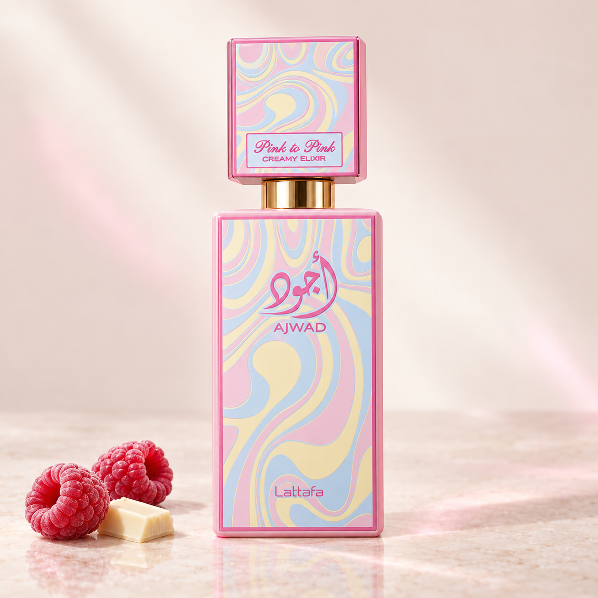 Lattafa Ajwad Pink to Pink Creamy Elixir – 60-ml-Originalflakon mit Himbeeren und weißer Schokolade
